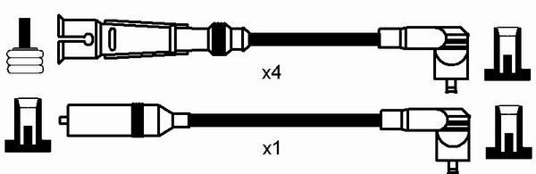 Fios de alta voltagem, kit para Skoda Felicia II 6U1