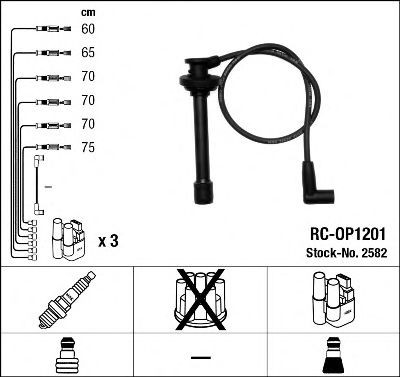 Fios de alta voltagem, kit NGK 2582 preço, a partir de 79,68 USD