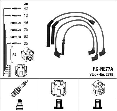 2679 NGK Fios de alta voltagem, kit