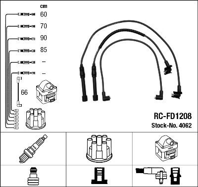 Compre Fios de alta voltagem, kit Ford Transit 4