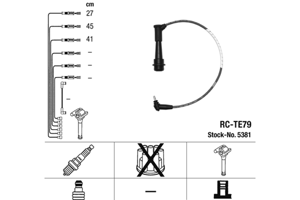 5381 NGK Fios de alta voltagem, kit