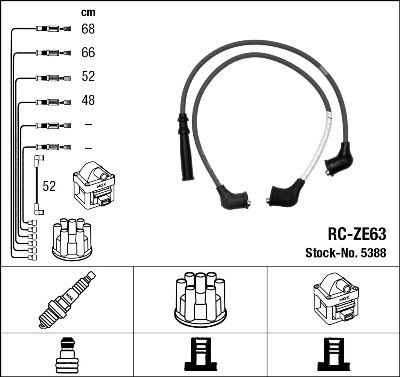 5388 NGK Fios de alta voltagem, kit