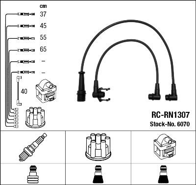 6070 NGK Fios de alta voltagem, kit