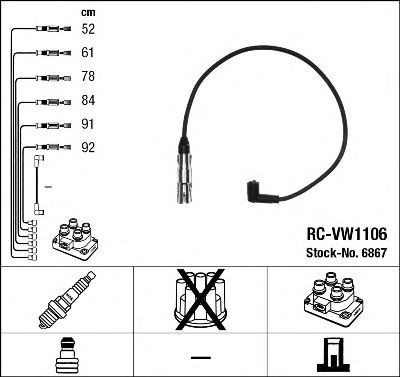 Fios de alta voltagem, kit NGK 6867 preço, a partir de 90,71 USD