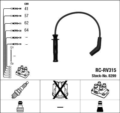 Fios de alta voltagem, kit B188 Bosch