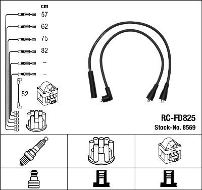 Fios de alta voltagem, kit Ford Transit III V