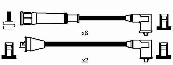 Fios de alta voltagem, kit NGK 8630 preço, a partir de 143,54 USD