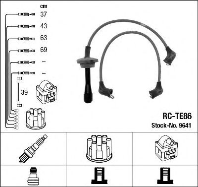 9641 NGK Fios de alta voltagem, kit
