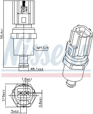 Sensor de temperatura do fluido de esfriamento 207057 Nissens