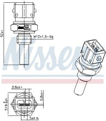 207076 Nissens Sensor de temperatura do fluido de esfriamento