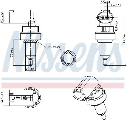 Sensor de temperatura do fluido de esfriamento 207100 Nissens
