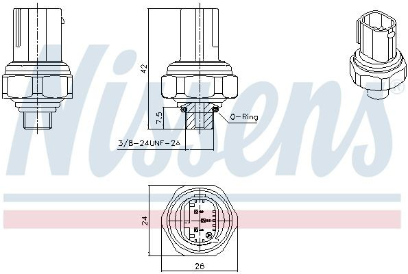Sensor de pressão absoluta de aparelho de ar condicionado 301070 Nissens