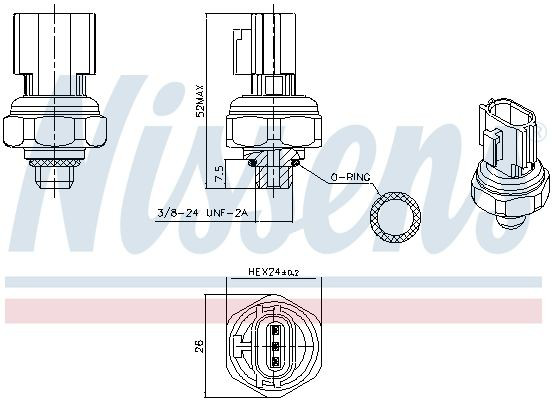 Sensor de pressão absoluta de aparelho de ar condicionado para KIA Rio IV FB, SC