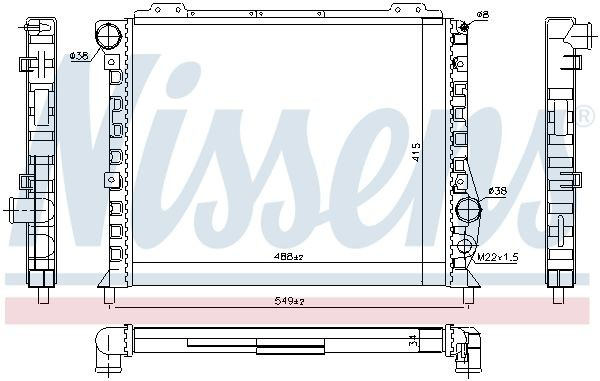 Radiador de esfriamento de motor Nissens 60051