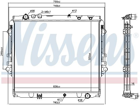 606069 Nissens Radiador de esfriamento de motor