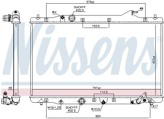 Radiador de esfriamento de motor Nissens 606216