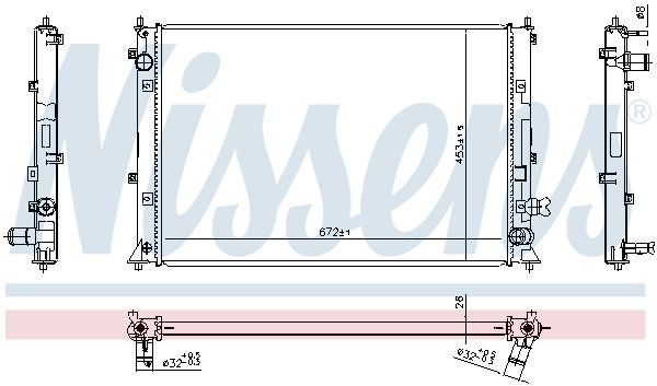 Radiador de esfriamento de motor para Honda Civic X FC