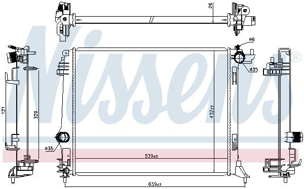Radiador de esfriamento de motor Nissens 606474 preço, a partir de 166,33 USD
