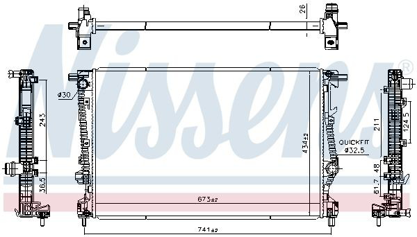 Radiador de esfriamento de motor Nissens 606524
