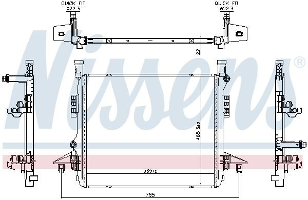 Radiador de esfriamento de motor Nissens 606780