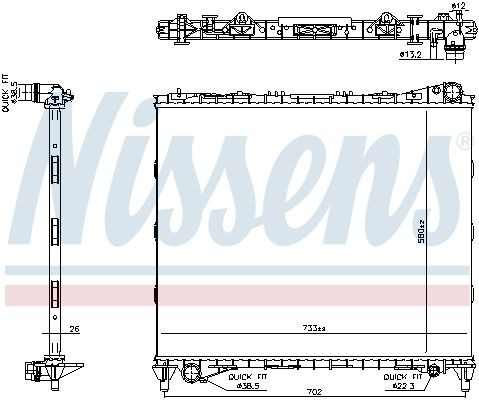 Radiador de esfriamento de motor 606799 Nissens