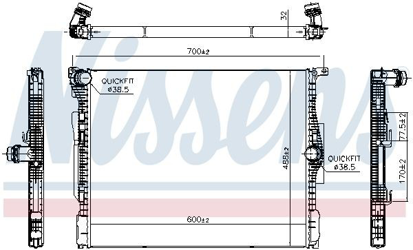 Radiador de esfriamento de motor 607116 Nissens