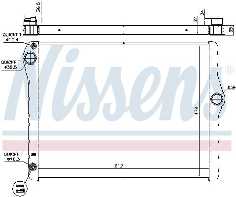Radiador de esfriamento de motor Nissens 60776 preço, a partir de 249,99 USD