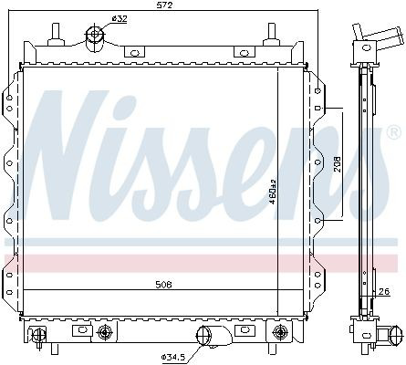 Radiador de esfriamento de motor Nissens 61002 preço, a partir de 97,56 USD