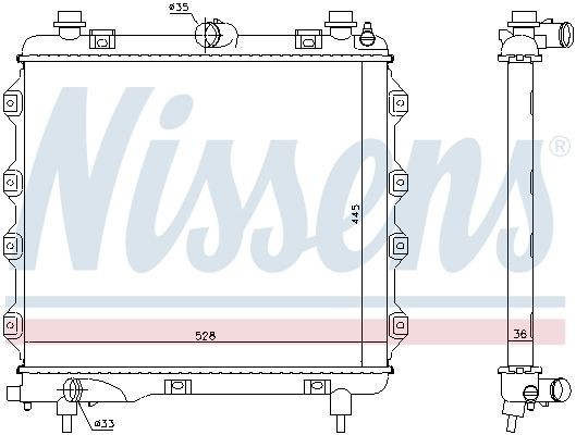 Radiador de esfriamento de motor Nissens 61024