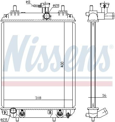 Radiador de esfriamento de motor Nissens 617548
