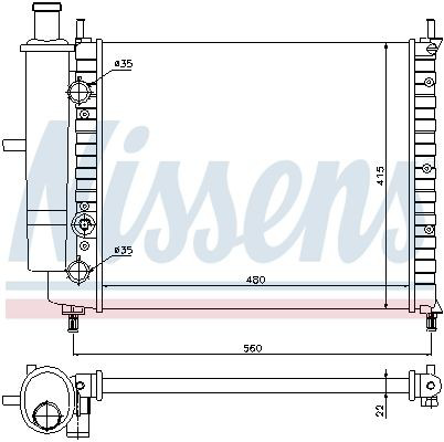 Radiador de esfriamento de motor Nissens 61779