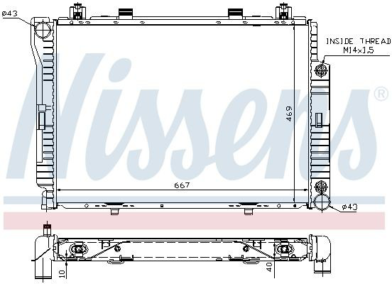 62714A Nissens Radiador de esfriamento de motor