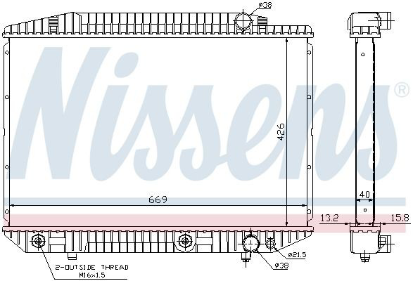 Radiador de esfriamento de motor Nissens 62727A
