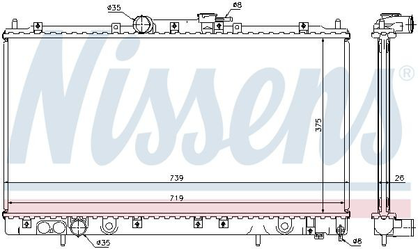 62868A Nissens Radiador de esfriamento de motor