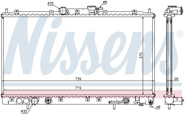 62869A Nissens Radiador de esfriamento de motor