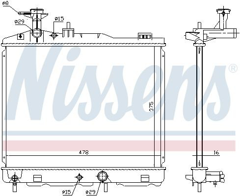 Radiador de esfriamento de motor TYC 613MBA241