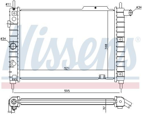 Compre 63058A Nissens Radiador de esfriamento de motor