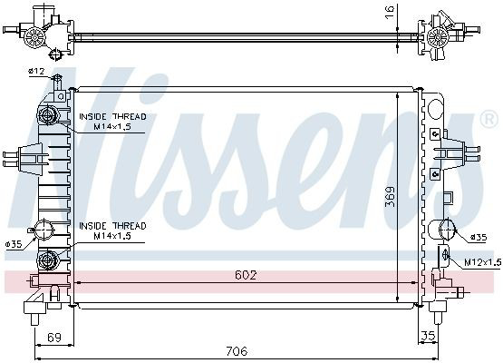 Radiador de esfriamento de motor Nissens 630702 preço, a partir de 86,19 USD