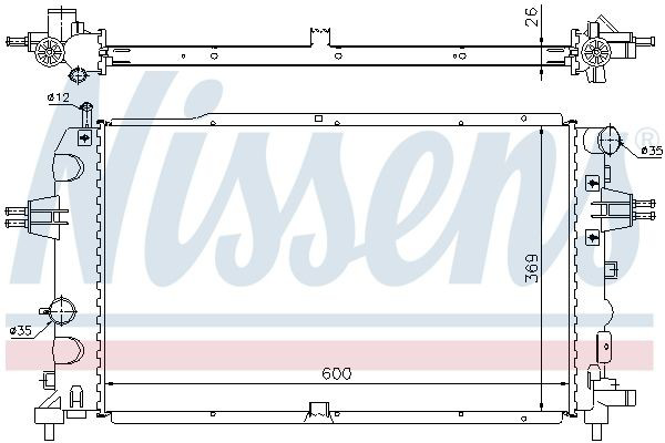 Radiador de esfriamento de motor Nissens 63111A preço, a partir de 109,50 USD