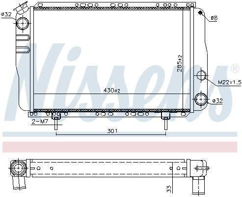 Radiador de esfriamento de motor Nissens 63800