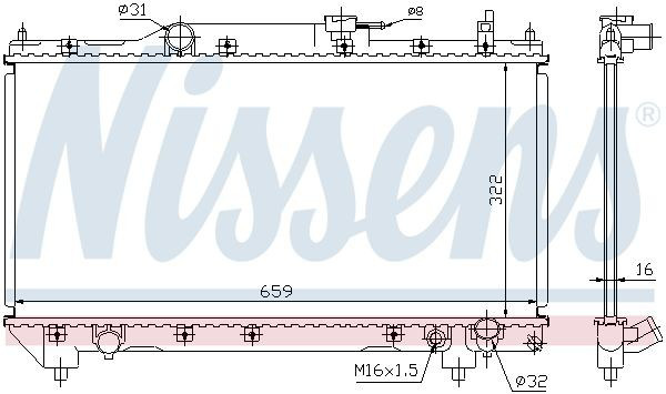 Radiador de esfriamento de motor Nissens 64783A preço, a partir de 101,55 USD