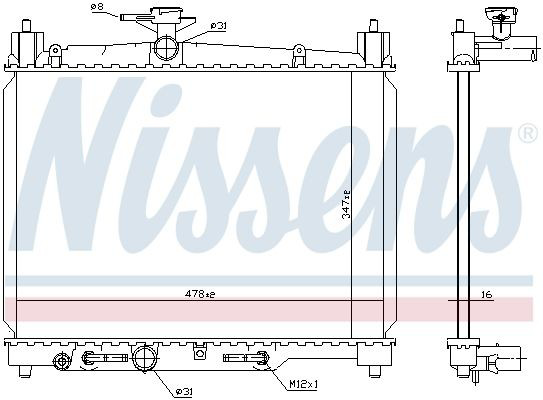 Radiador de esfriamento de motor Nissens 64801