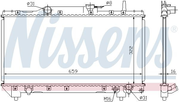 Radiador de esfriamento de motor Nissens 64837A
