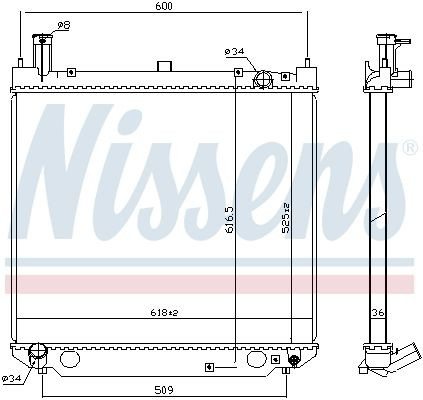 Radiador de esfriamento de motor Nissens 64858A