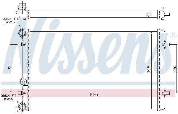 65011 Nissens Radiador de esfriamento de motor