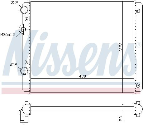 Radiador de esfriamento de motor Nissens 652341