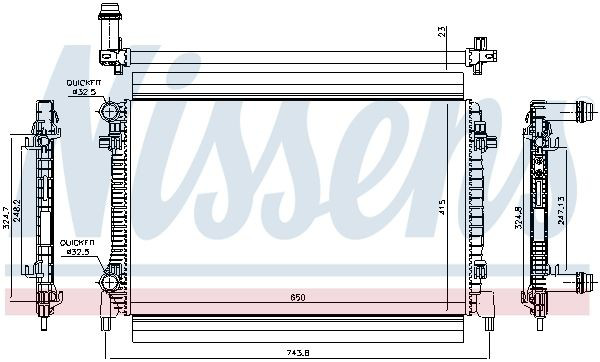 Radiador de esfriamento de motor Nissens 65327
