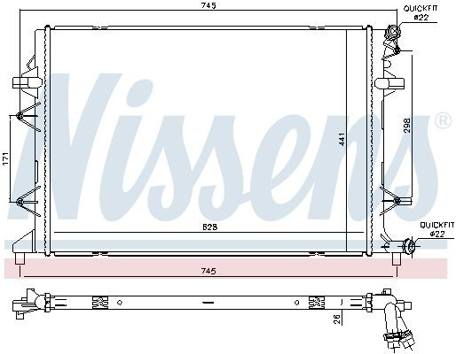 Radiador de esfriamento de motor adicional Nissens 65340