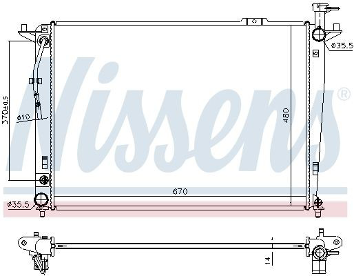 666208 Nissens Radiador de esfriamento de motor