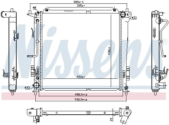 Radiador de esfriamento de motor Nissens 666216 preço, a partir de 152,18 USD